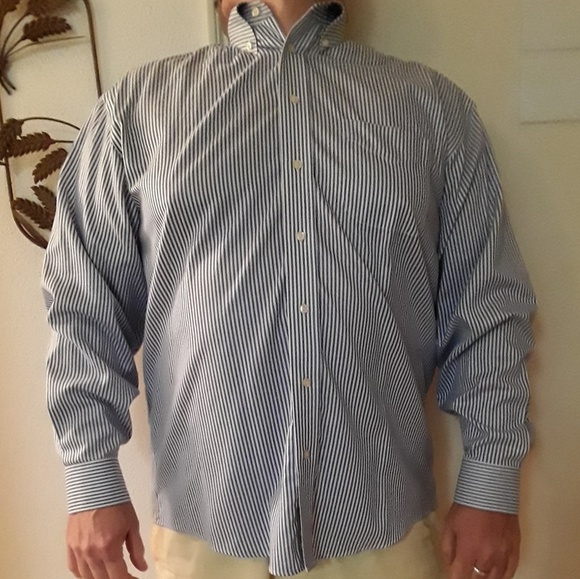 Bank Bluewhite Stripe Dress Shirt 